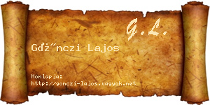 Gönczi Lajos névjegykártya